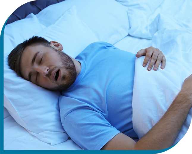 Sleeping man with his mouth open before sleep apnea treatment in Kingman